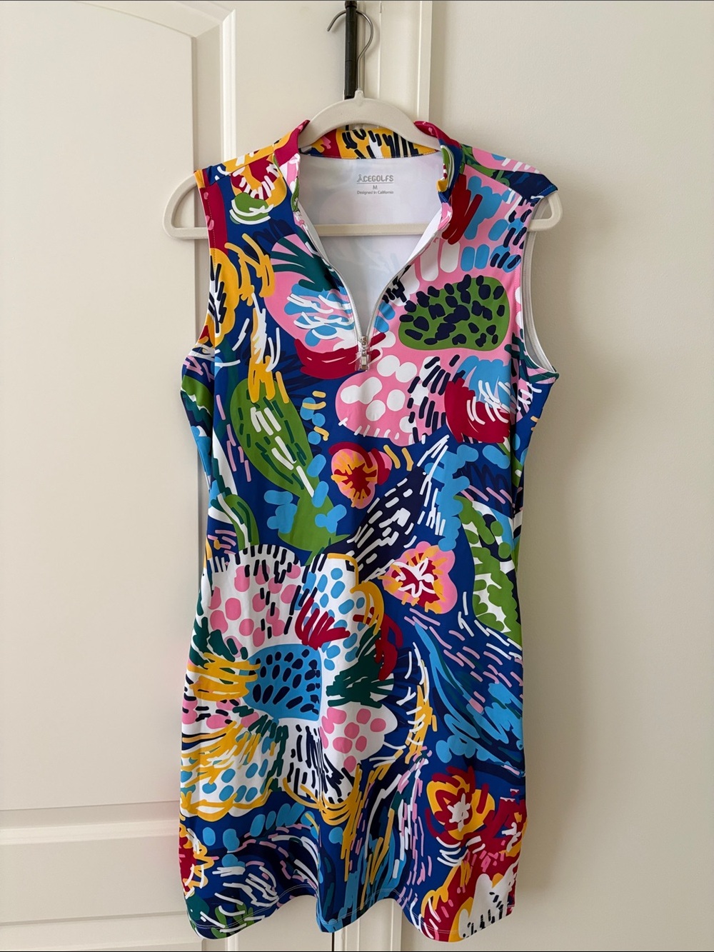 Sleeveless Multicolor Print Mini Dress with Zip by J. Coles